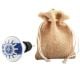2 Pieces Ship Wheel Slate Blue Flat Ceramic Wine Bottle Stopper